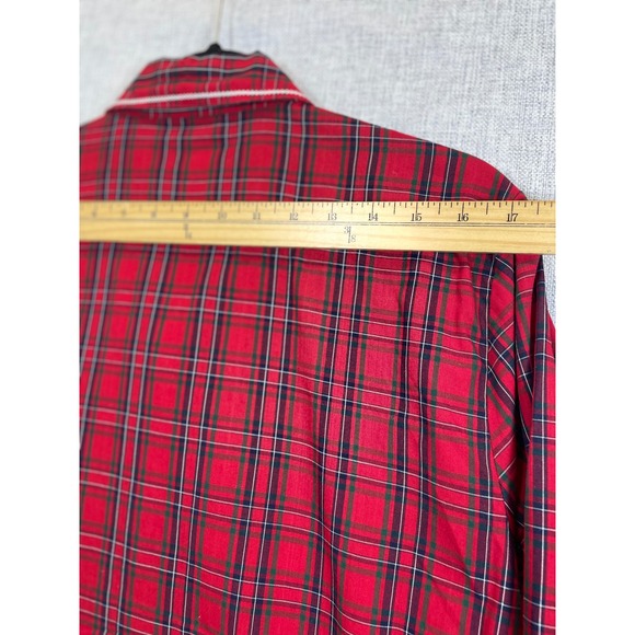 Karen Scott Sport Women Red Plaid Snowflake Embroidered Button Down Shirt Size S - Picture 11 of 11